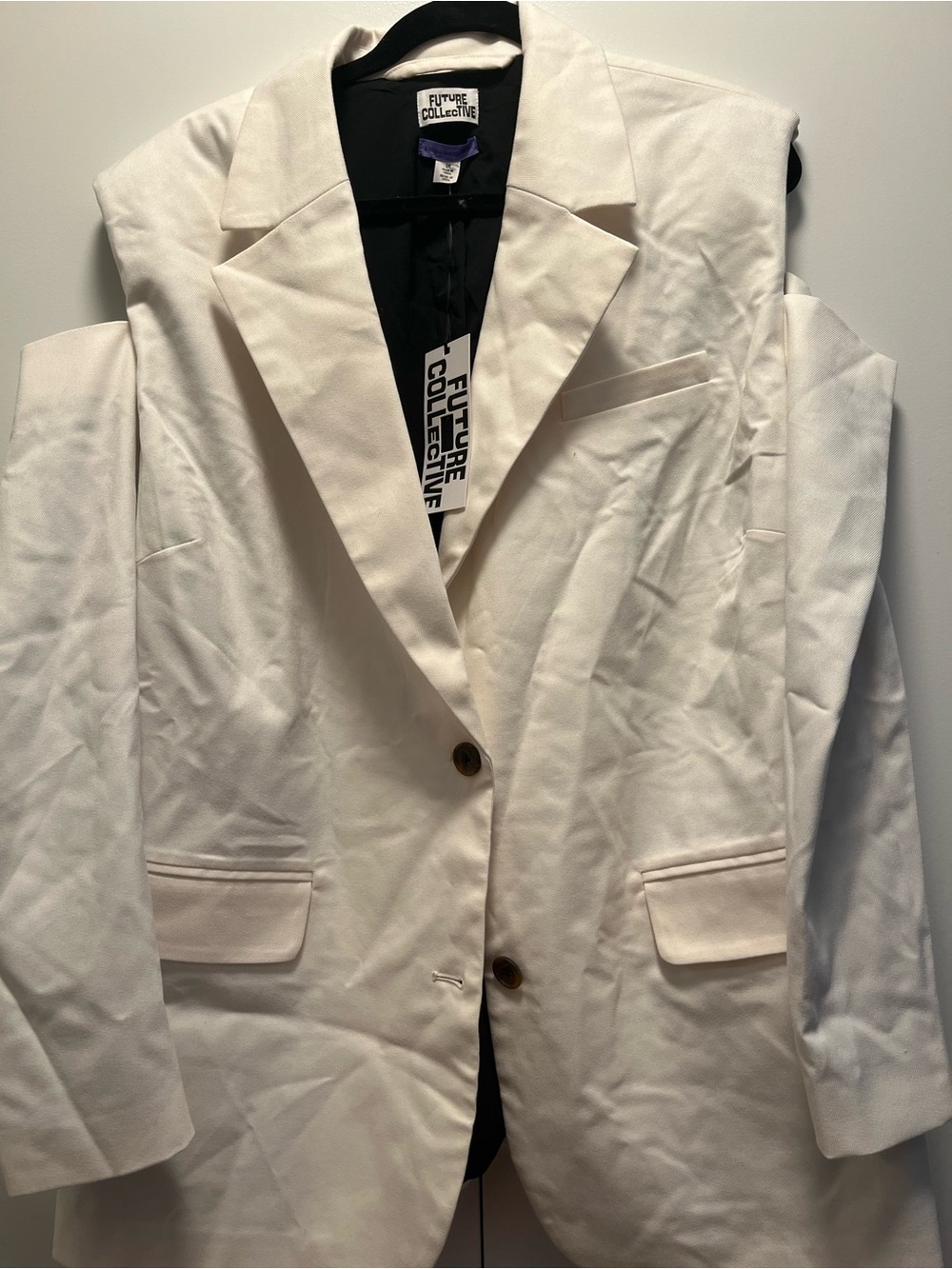 Future Collective Women's Cream Blazer Jacket